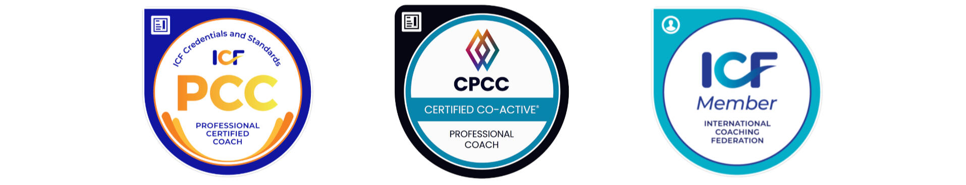 Coaching logos - ICF PCC, CPCC, ICF member